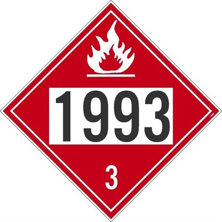 NMC PLACARD, FLAMMABLE LIQUID, FOUR DL40BUV50